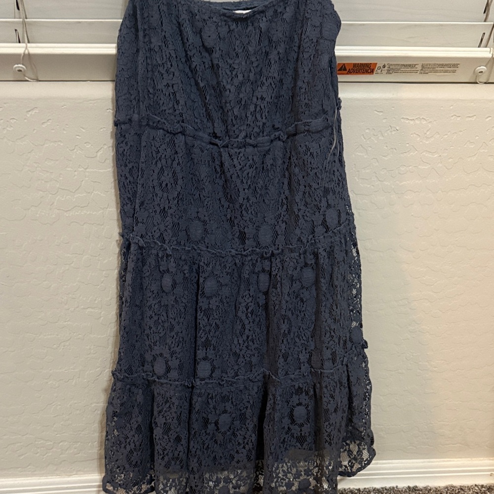 RSQ Navy Lace Midi Dress